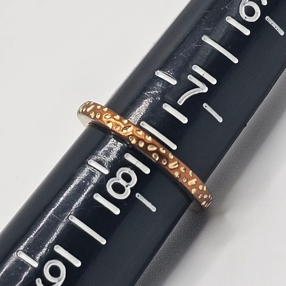 Textured Gold & Copper Tone Band Ring (Size 7.75)
